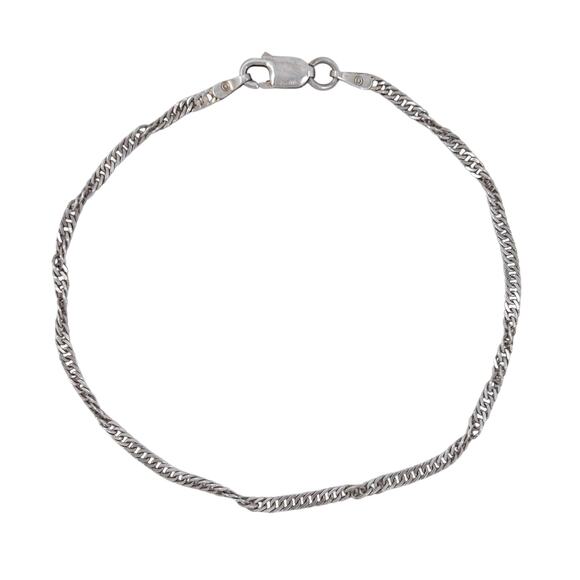 Vintage Italy | Sterling Silver 925 | Singapore Chain Bracelet | 7.25" - Picture 4 of 6